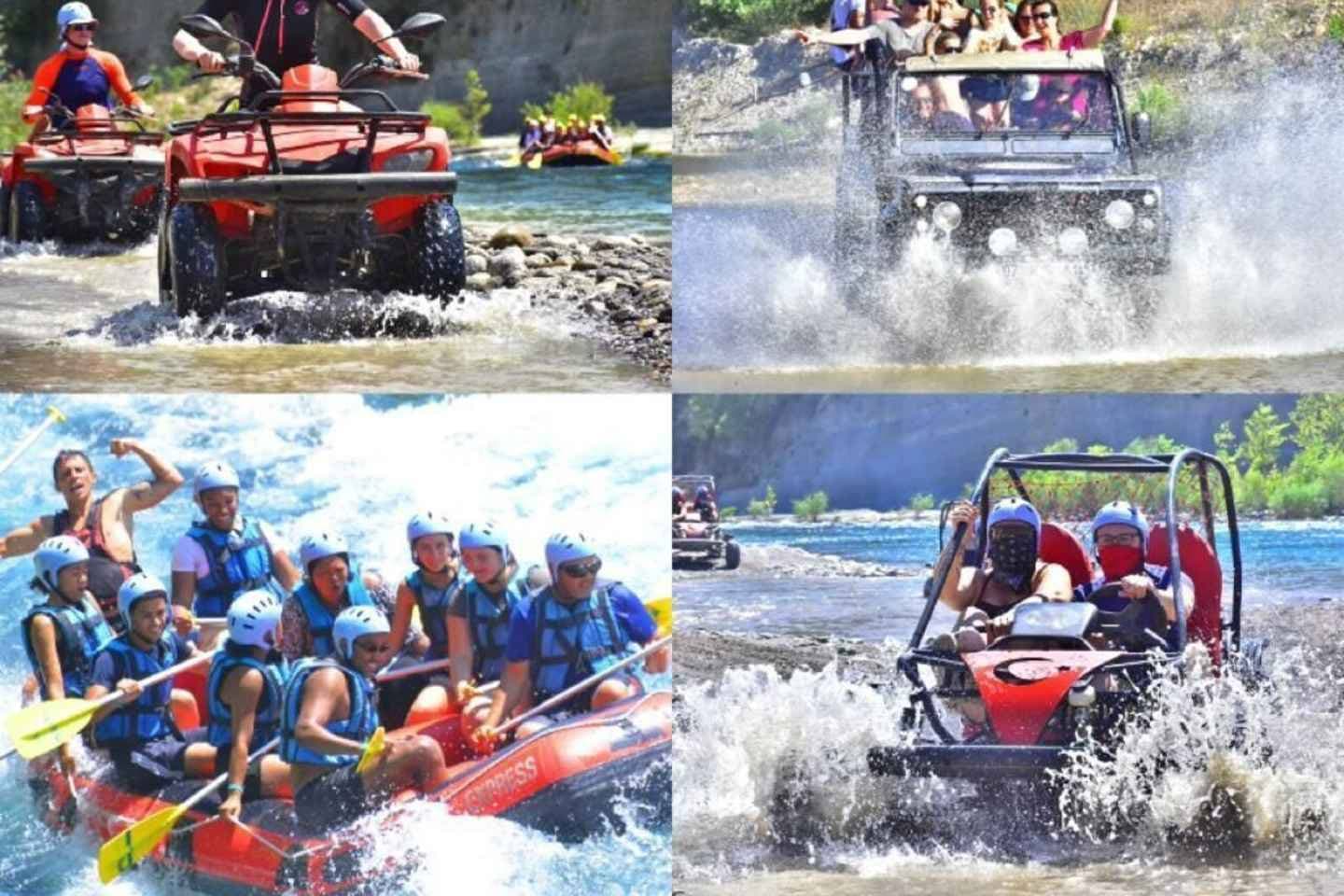 Aventura „3 în 1” în Alanya: rafting + tiroliană + buggy/quad